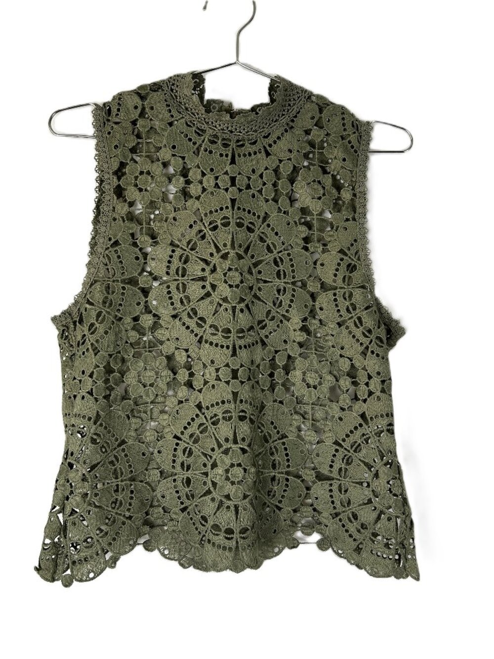 Miss Chievous Sage Green Lave Top Sleeveless Zip Back M